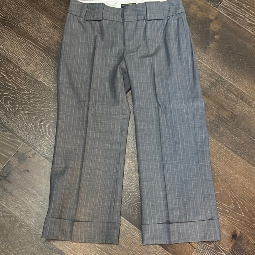 Banana Republic Gray Pinstripe Cropped Pants